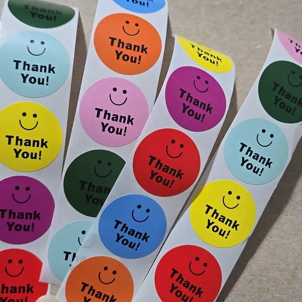 Colorful Thank You Sticker 20 Piece Ct Sell Reseller Teacher Color Smile